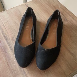 Black suede flats